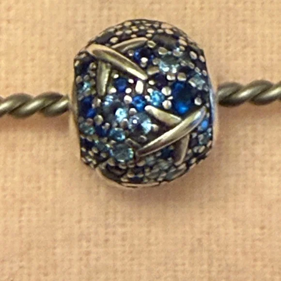 Pandora Bead With Various Shades of Blue Crystals - Picture 2 of 4